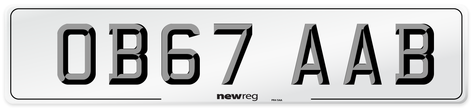 OB67 AAB Number Plate from New Reg